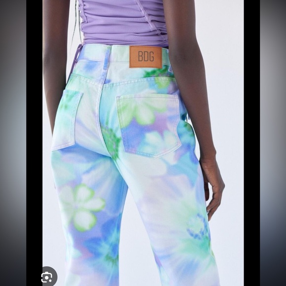 Urban Outfitters BDG Floral Tie Dye High Waisted Jeans - Picture 7 of 9